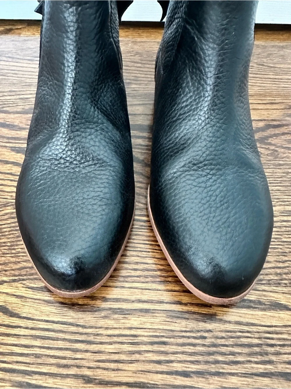 Kate Spade Prospect Bow Booties Black Pebbled Leather Short Boots Sz 6.5